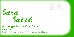 sara valik business card